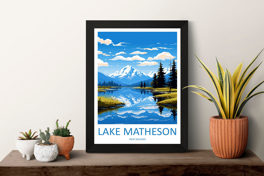 Lake Matheson Travel Print Wall Art Lake Matheson Wall Hanging Home Décor Lake Matheson Gift Art Lovers New Zealand Art Lover Gift