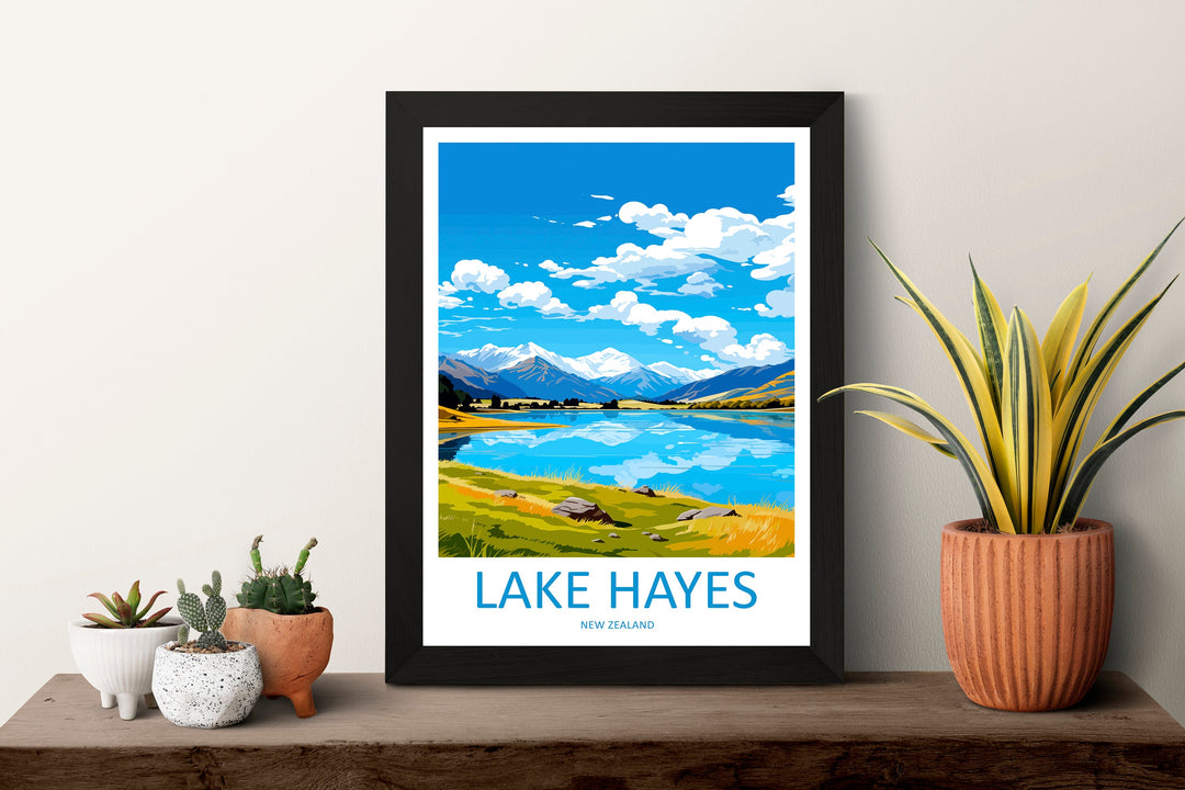 Lake Hayes Travel Print Wall Art Lake Hayes Wall Hanging Home Décor Lake Hayes Gift Art Lovers New Zealand Art Lover Gift