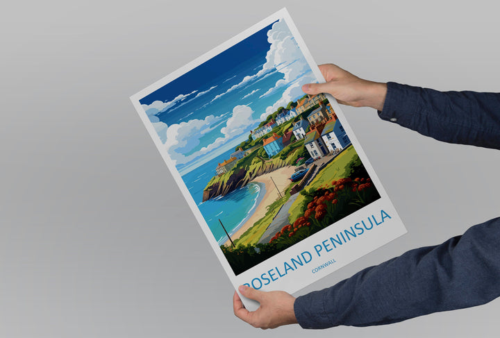 The Roseland Peninsula Travel Print Wall Art Roseland Peninsula Wall Hanging Home Décor Roseland Peninsula Gift Art Lovers Cornwall Art