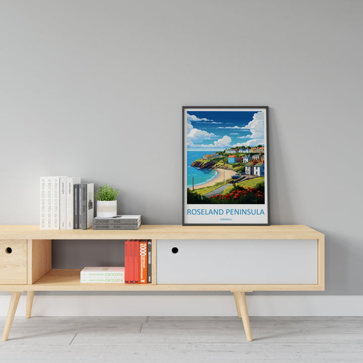 The Roseland Peninsula Travel Print Wall Art Roseland Peninsula Wall Hanging Home Décor Roseland Peninsula Gift Art Lovers Cornwall Art