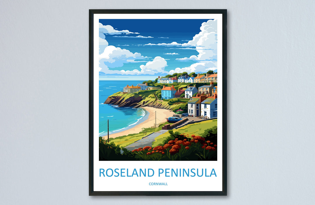 The Roseland Peninsula Travel Print Wall Art Roseland Peninsula Wall Hanging Home Décor Roseland Peninsula Gift Art Lovers Cornwall Art
