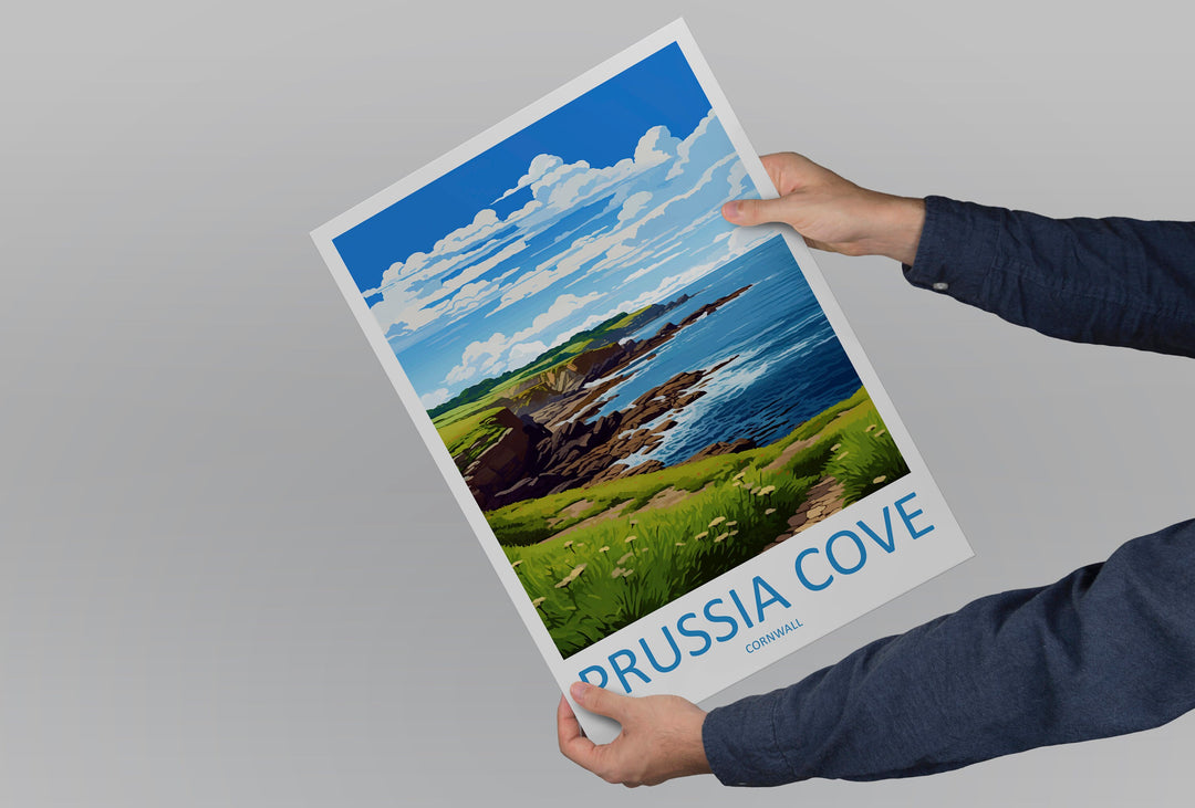 Prussia Cove Travel Print Wall Art Prussia Cove Wall Hanging Home Décor Prussia Cove Gift Art Lovers Cornwall Art