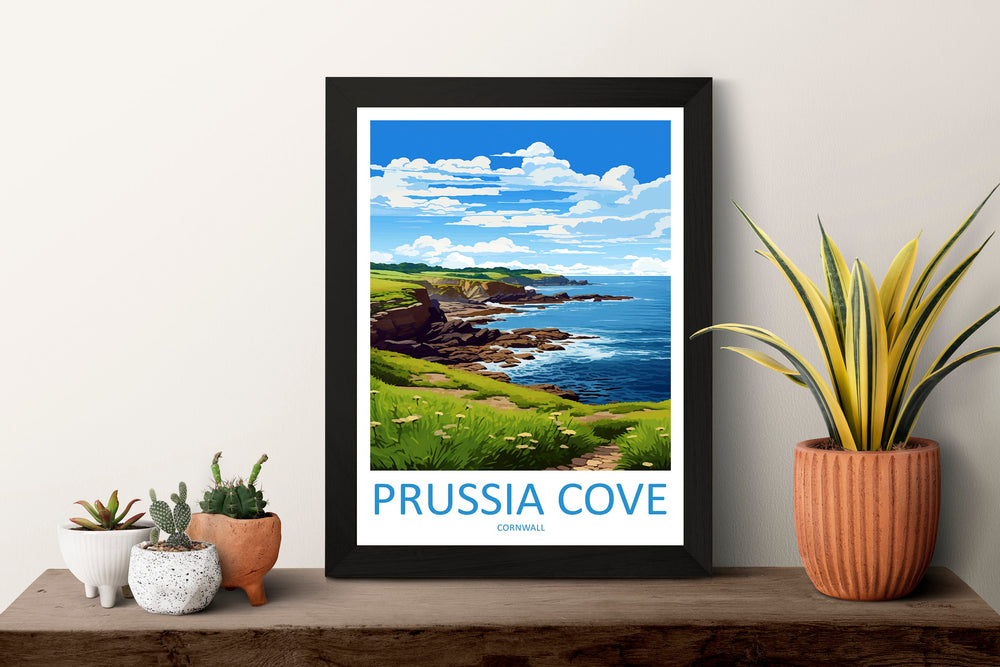 Prussia Cove Travel Print Wall Art Prussia Cove Wall Hanging Home Décor Prussia Cove Gift Art Lovers Cornwall Art