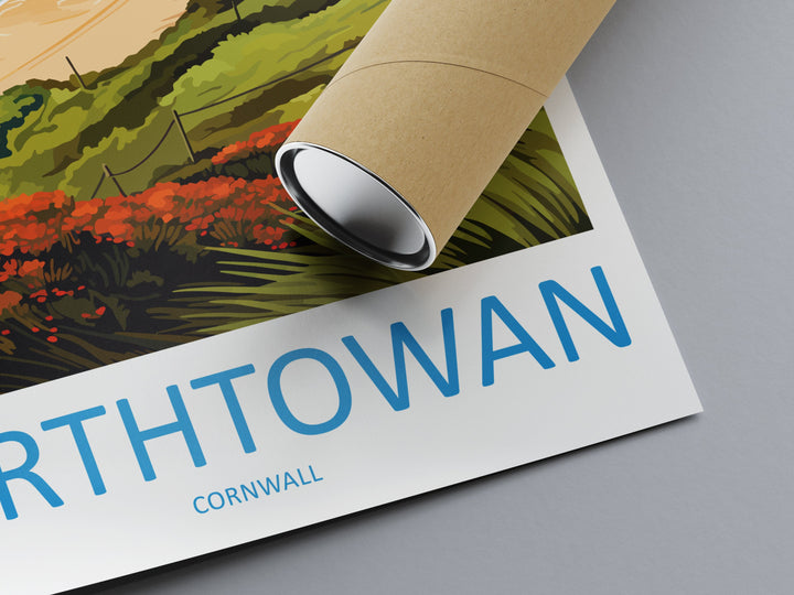 Porthtowan Travel Print Wall Art Porthtowan Wall Hanging Home Décor Porthtowan Gift Art Lovers Cornwall Art Porthtowan Wall Art Poster