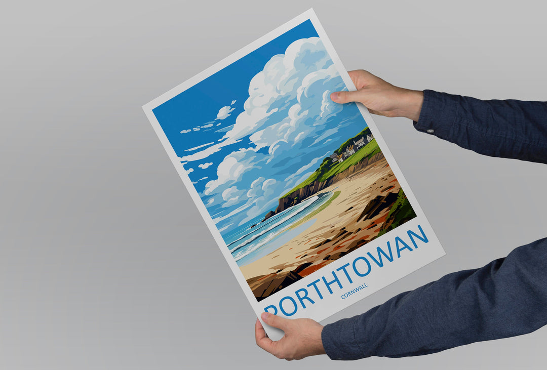 Porthtowan Travel Print Wall Art Porthtowan Wall Hanging Home Décor Porthtowan Gift Art Lovers Cornwall Art Porthtowan Wall Art Poster