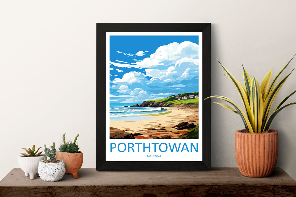 Porthtowan Travel Print Wall Art Porthtowan Wall Hanging Home Décor Porthtowan Gift Art Lovers Cornwall Art Porthtowan Wall Art Poster
