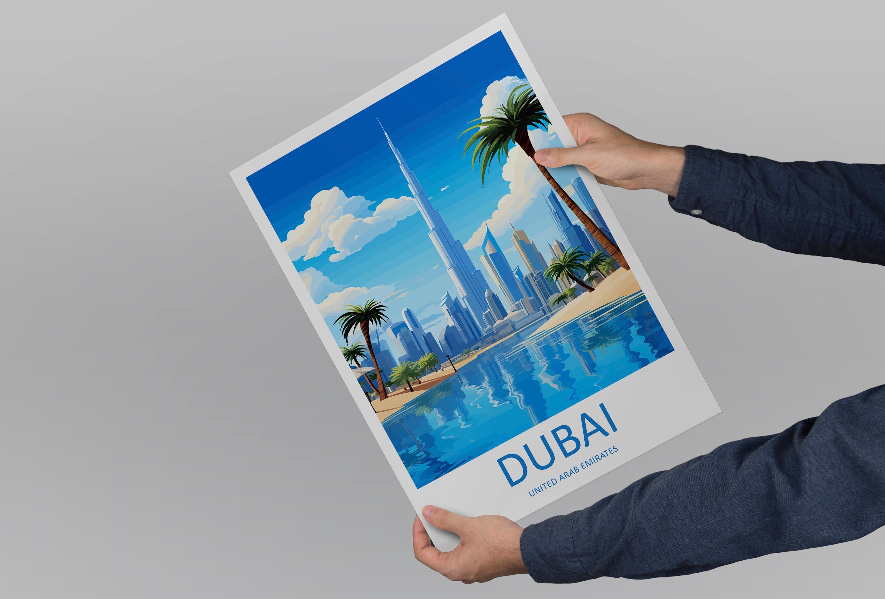 Dubai Travel Print Wall Art Dubai Wall Hanging Home Décor Dubai Gift Art Lovers Wall Art United States Emirates Travel Print Dubai Wall Art