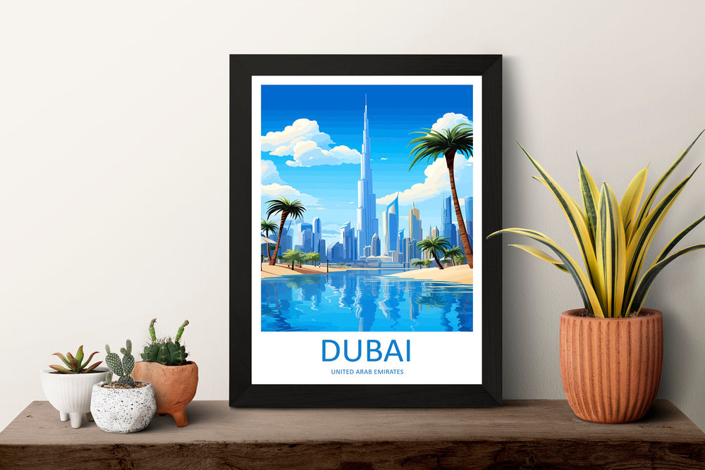 Dubai Travel Print Wall Art Dubai Wall Hanging Home Décor Dubai Gift Art Lovers Wall Art United States Emirates Travel Print Dubai Wall Art