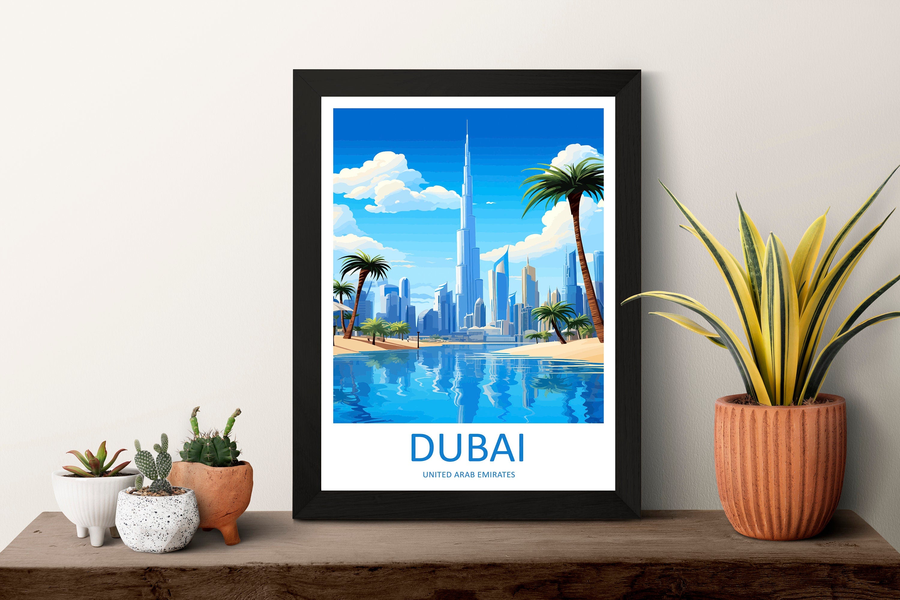 Dubai Travel Print Wall Art Dubai Wall Hanging Home Décor Dubai Gift Art Lovers Wall Art United States Emirates Travel Print Dubai Wall Art