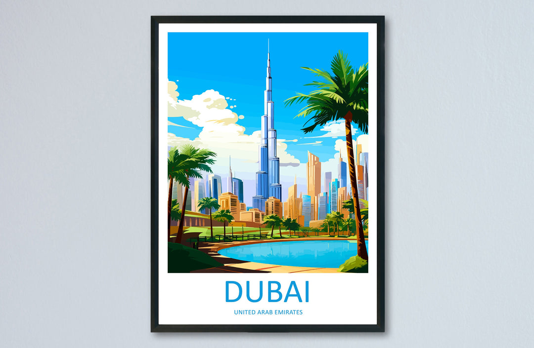Dubai Travel Print Wall Art Dubai Wall Hanging Home Décor Dubai Gift Art Lovers Wall Art United States Emirates Travel Print Dubai Wall Art