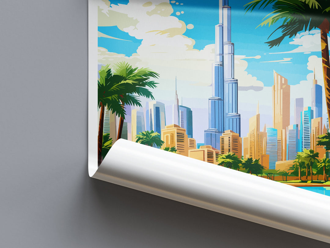 Dubai Travel Print Wall Art Dubai Wall Hanging Home Décor Dubai Gift Art Lovers Wall Art United States Emirates Travel Print Dubai Wall Art