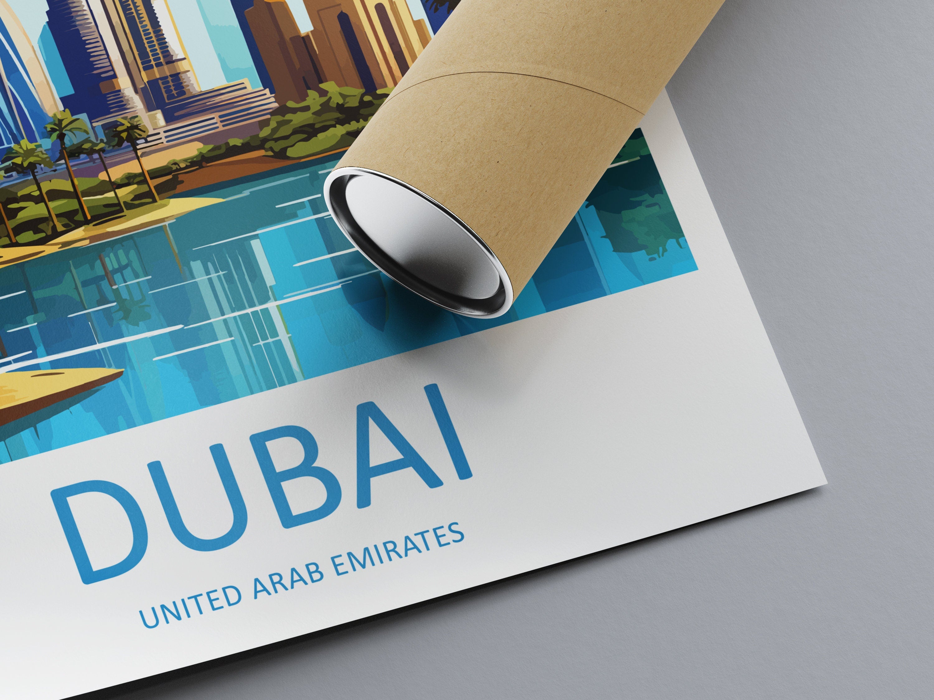 Dubai Travel Print Wall Art Dubai Wall Hanging Home Décor Dubai Gift Art Lovers Wall Art United States Emirates Travel Print Dubai Wall Art