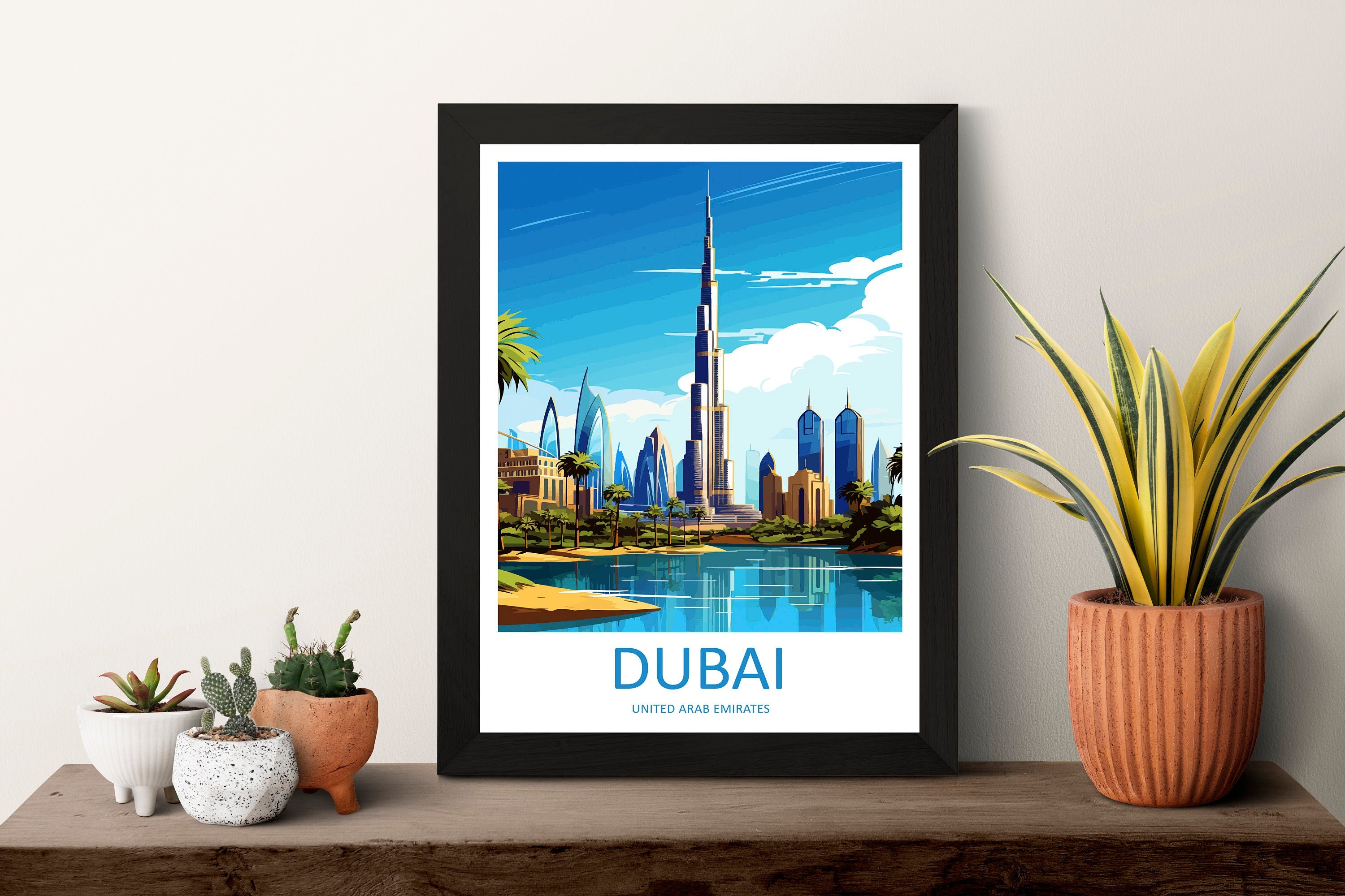 Dubai Travel Print Wall Art Dubai Wall Hanging Home Décor Dubai Gift Art Lovers Wall Art United States Emirates Travel Print Dubai Wall Art