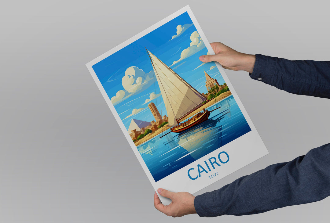 Cairo Travel Print Wall Art Cairo Egypt Wall Hanging Home Decoration Cairo Gift Art Lovers Wall Art Print Cairo Great Pyramids Of Giza