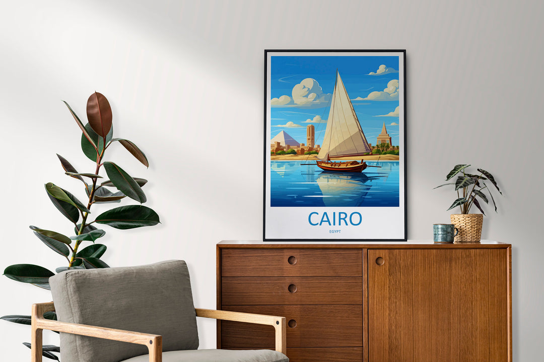 Cairo Travel Print Wall Art Cairo Egypt Wall Hanging Home Decoration Cairo Gift Art Lovers Wall Art Print Cairo Great Pyramids Of Giza
