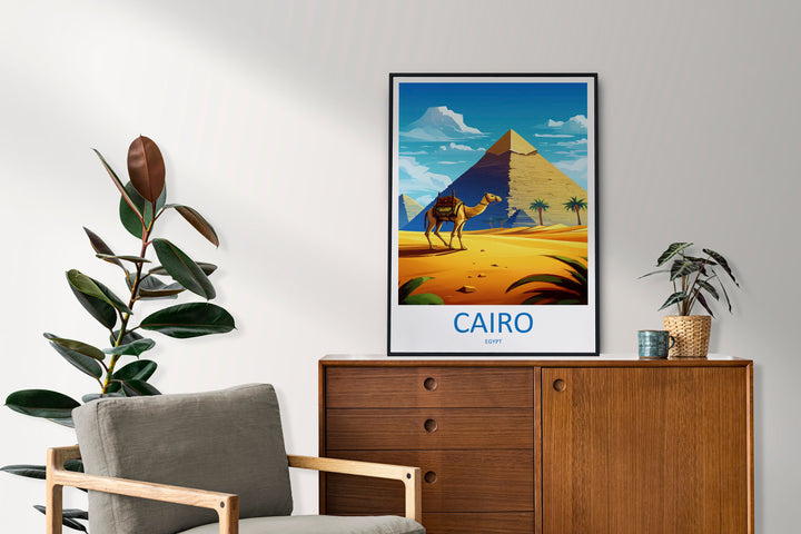 Cairo Travel Print Wall Art Cairo Egypt Wall Hanging Home Decoration Cairo Gift Art Lovers Wall Art Print Cairo Great Pyramids Of Giza