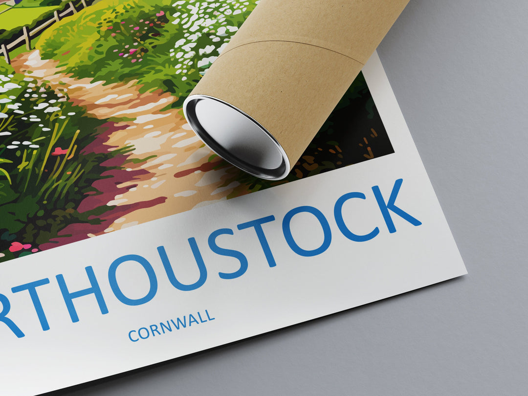 Porthoustock Travel Print Wall Art Porthoustock Wall Hanging Home Décor Porthoustock Gift Art Lovers Cornwall Art Porthoustock Wall Art