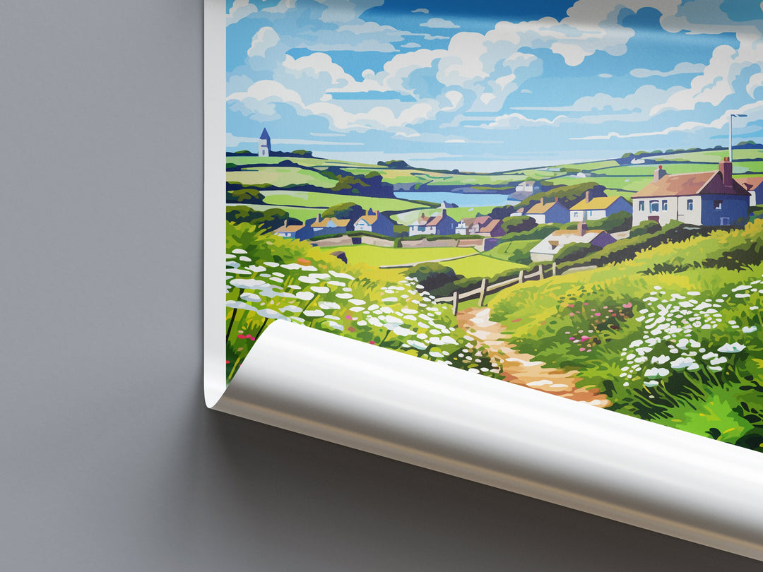 Porthoustock Travel Print Wall Art Porthoustock Wall Hanging Home Décor Porthoustock Gift Art Lovers Cornwall Art Porthoustock Wall Art