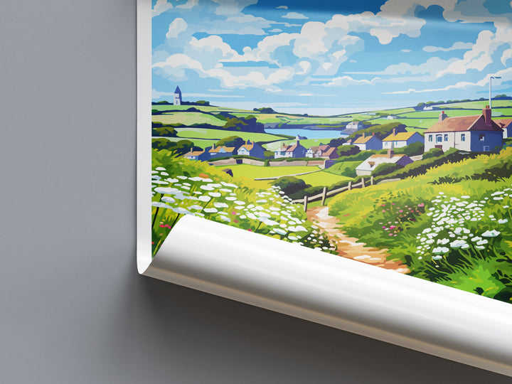 Porthoustock Travel Print Wall Art Porthoustock Wall Hanging Home Décor Porthoustock Gift Art Lovers Cornwall Art Porthoustock Wall Art