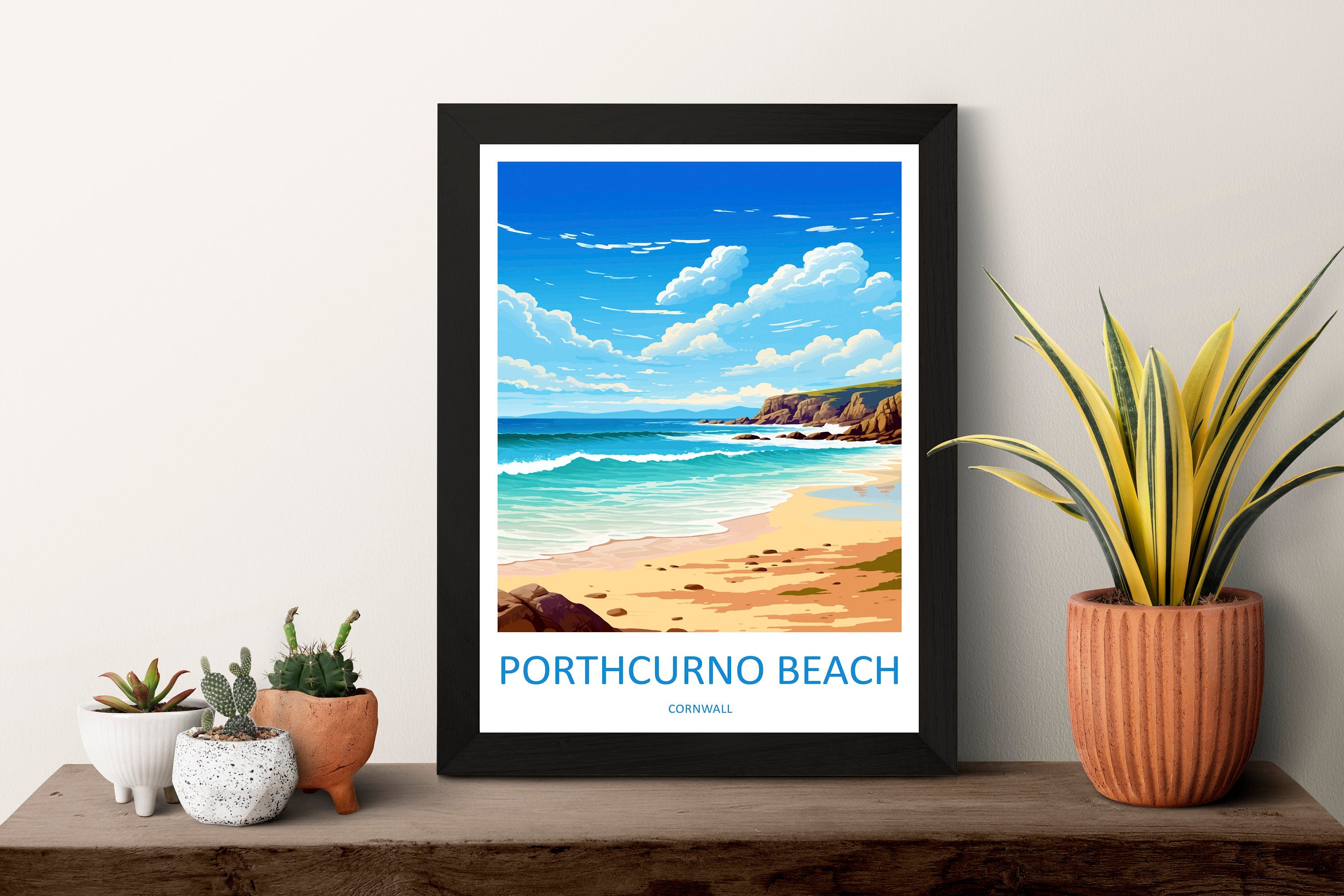 Porthcurno Beach Travel Print