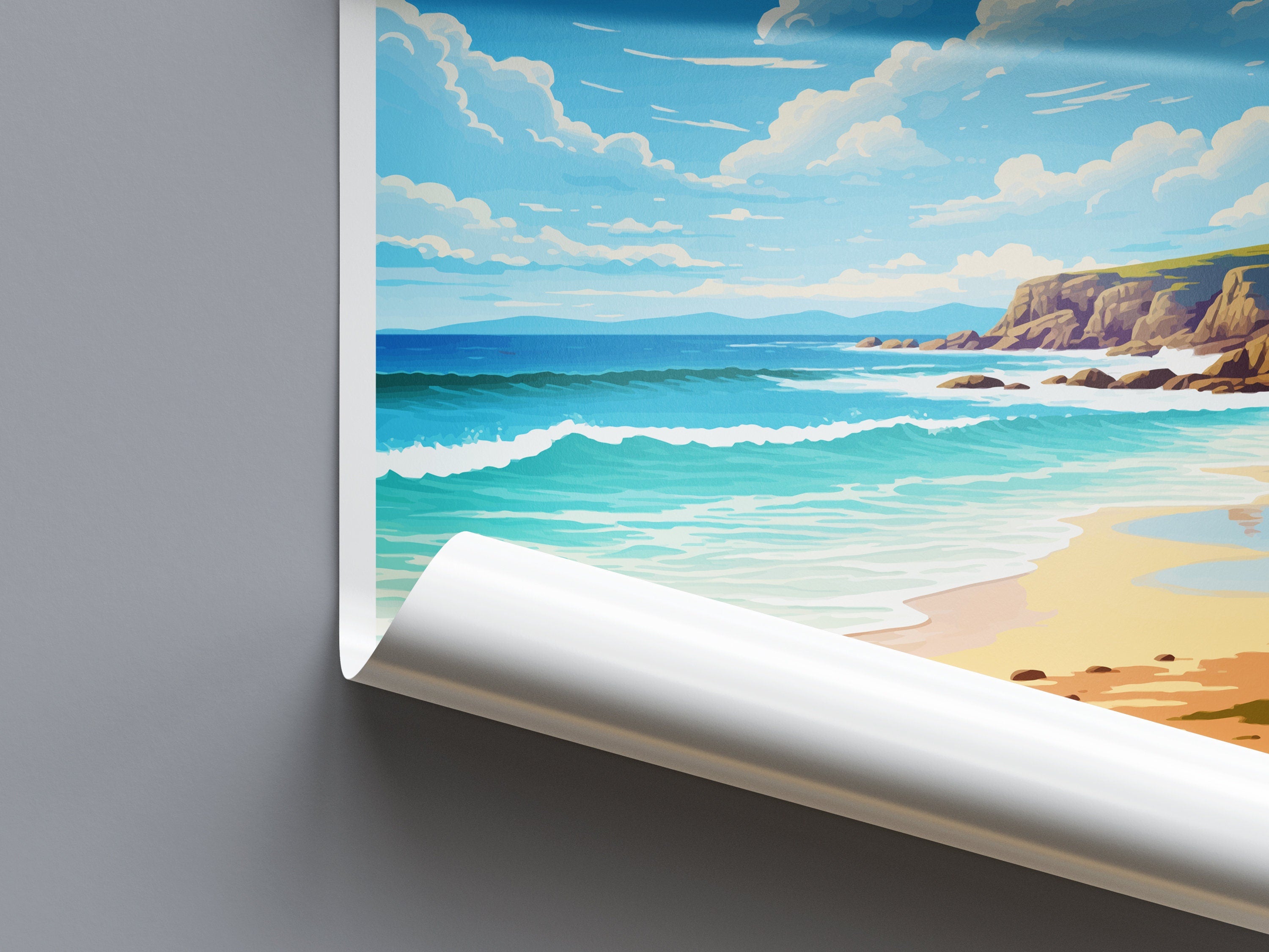 Porthcurno Beach Travel Print