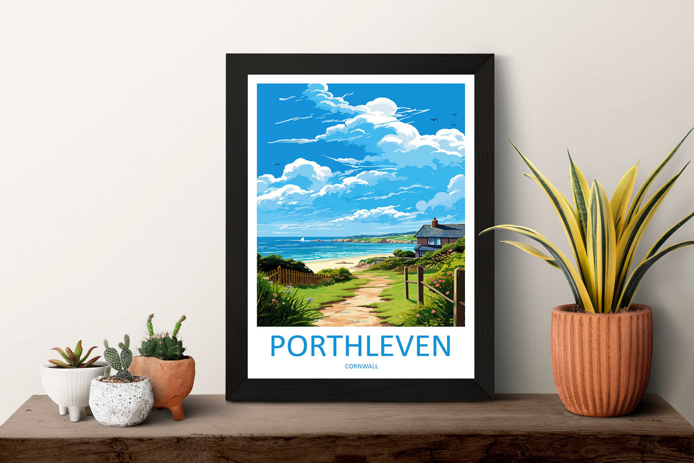 Porthleven Travel Print Wall Art Porthleven Wall Hanging Home Décor Porthleven Gift Art Lovers Cornwall Art Porthleven Wall Art