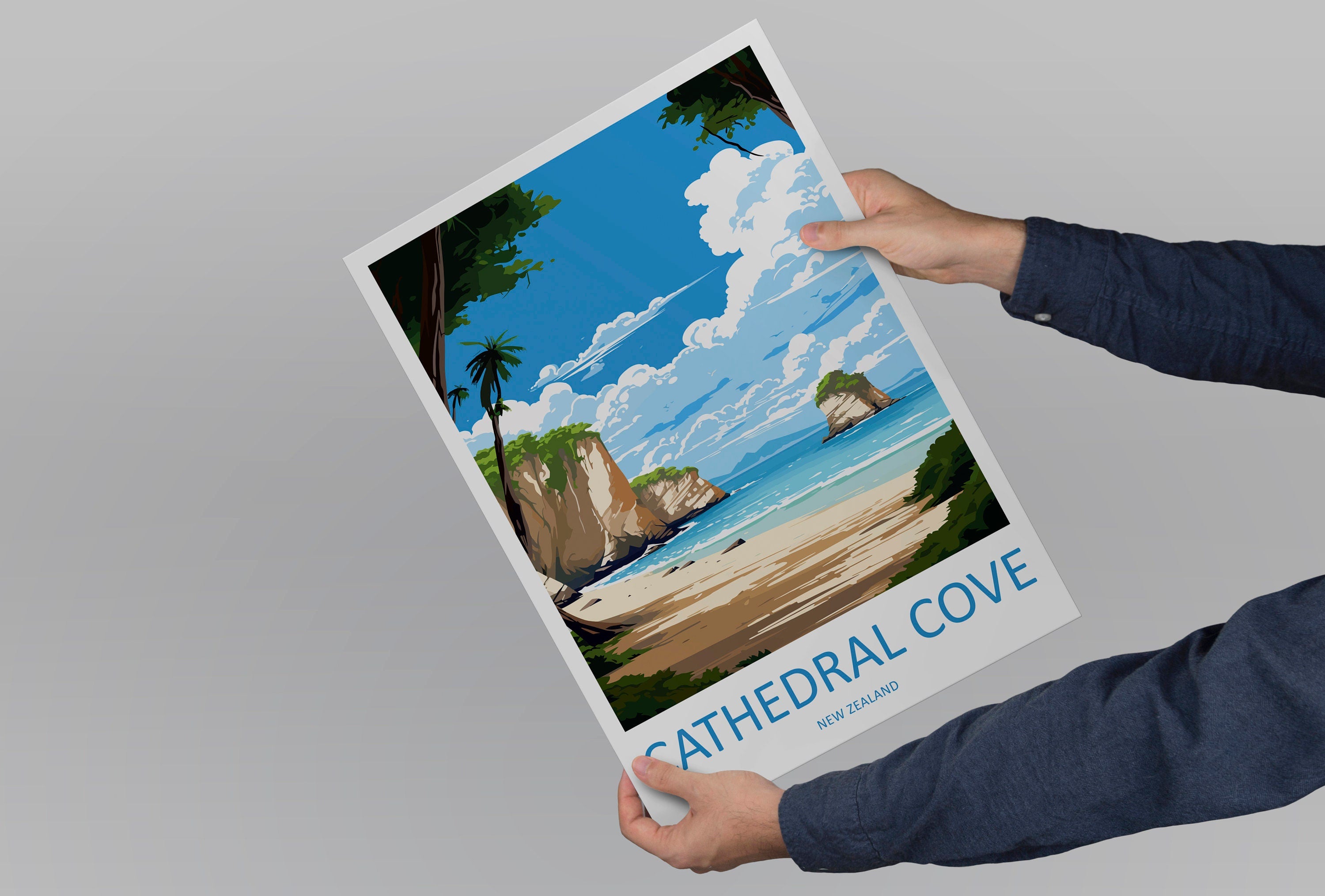 Cathedral Cove Travel Print