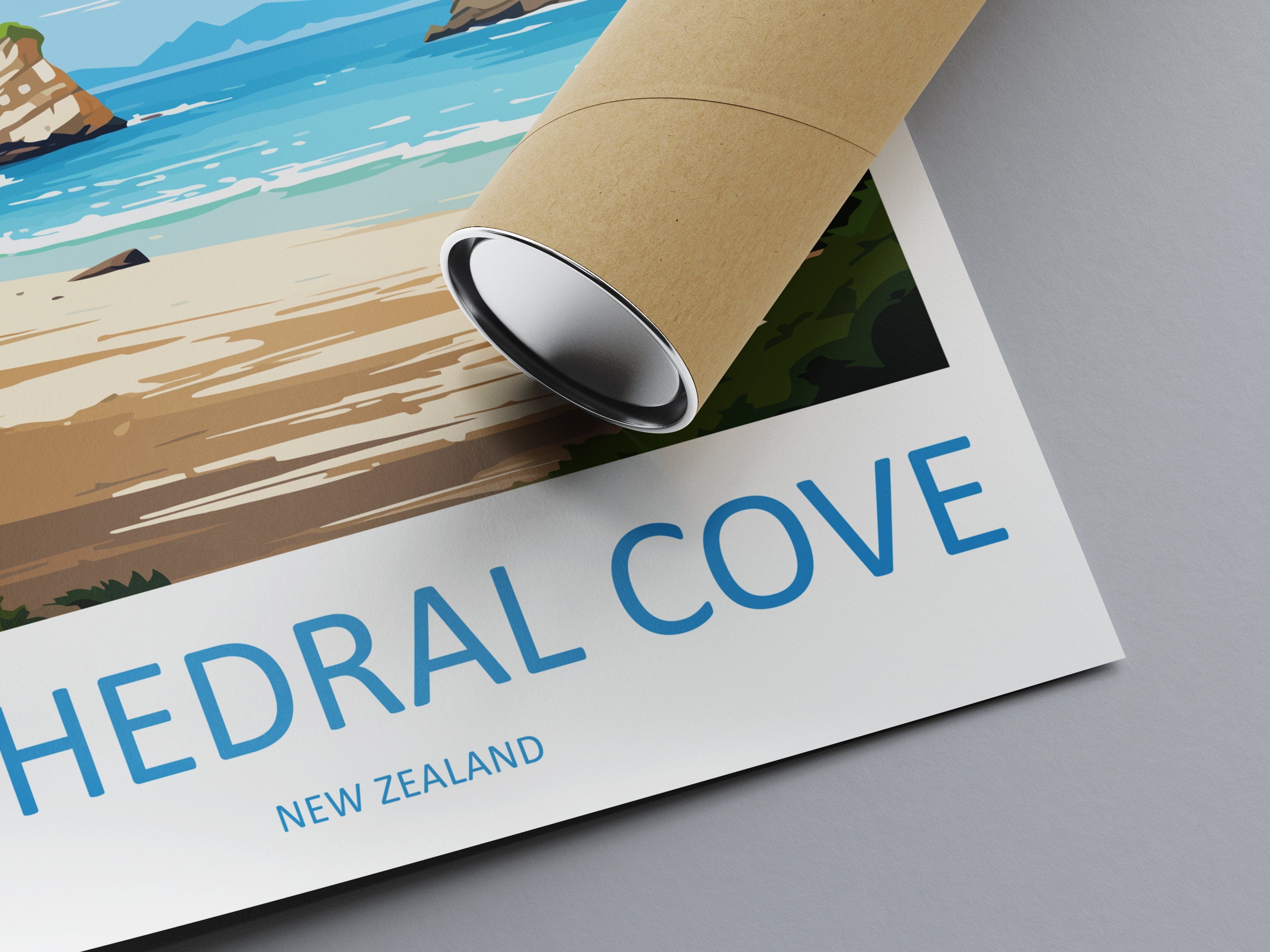 Cathedral Cove Travel Print