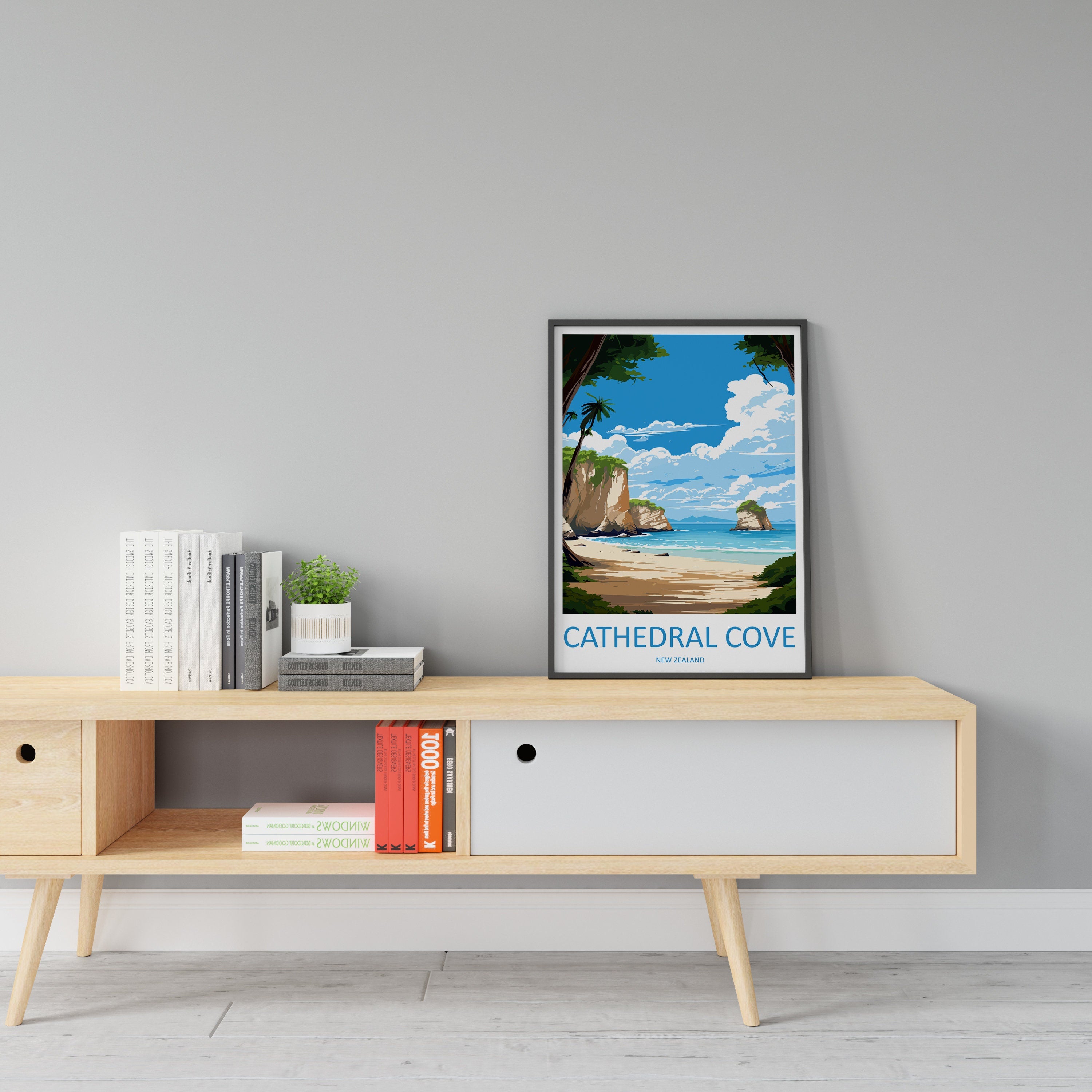 Cathedral Cove Travel Print