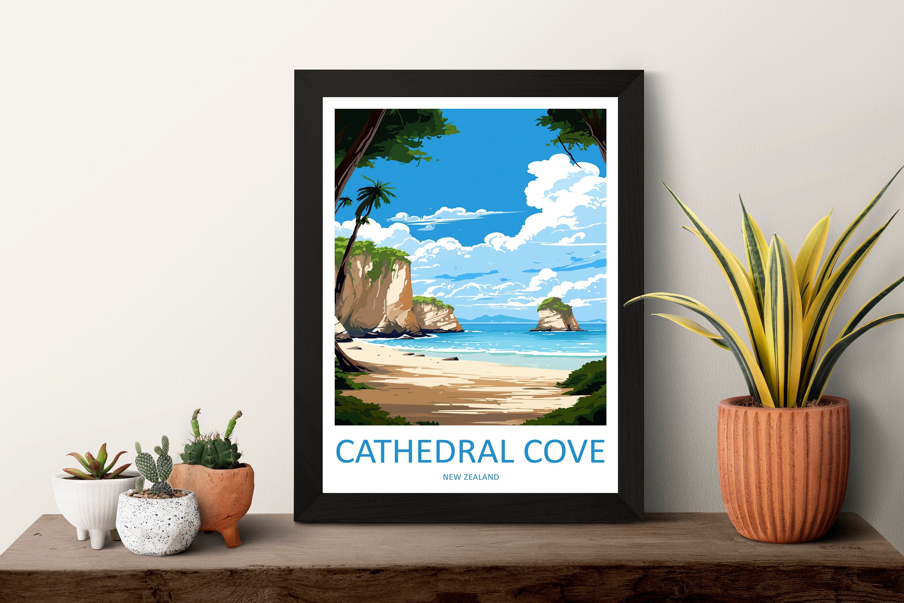 Cathedral Cove Travel Print