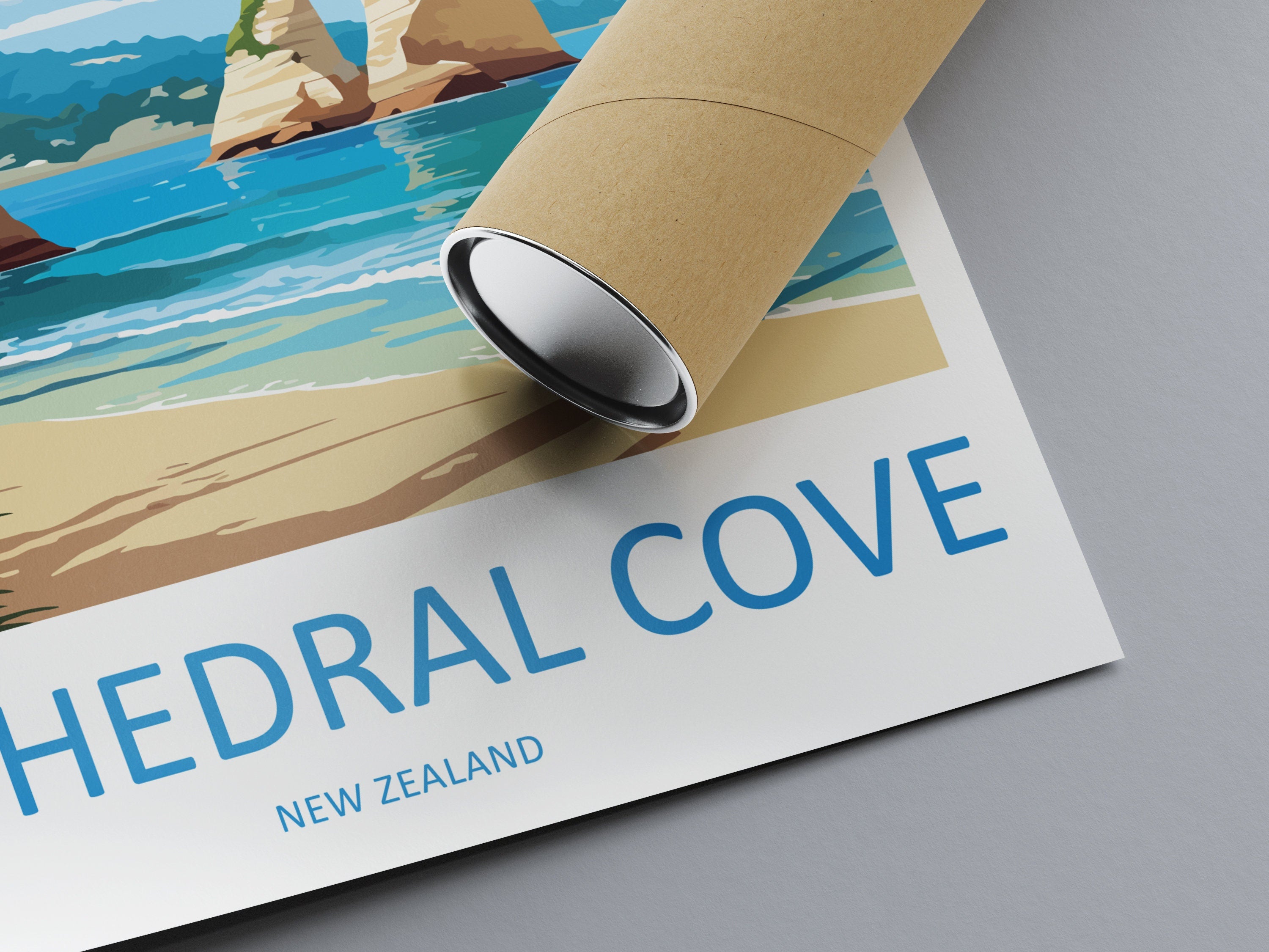 Cathedral Cove Travel Print