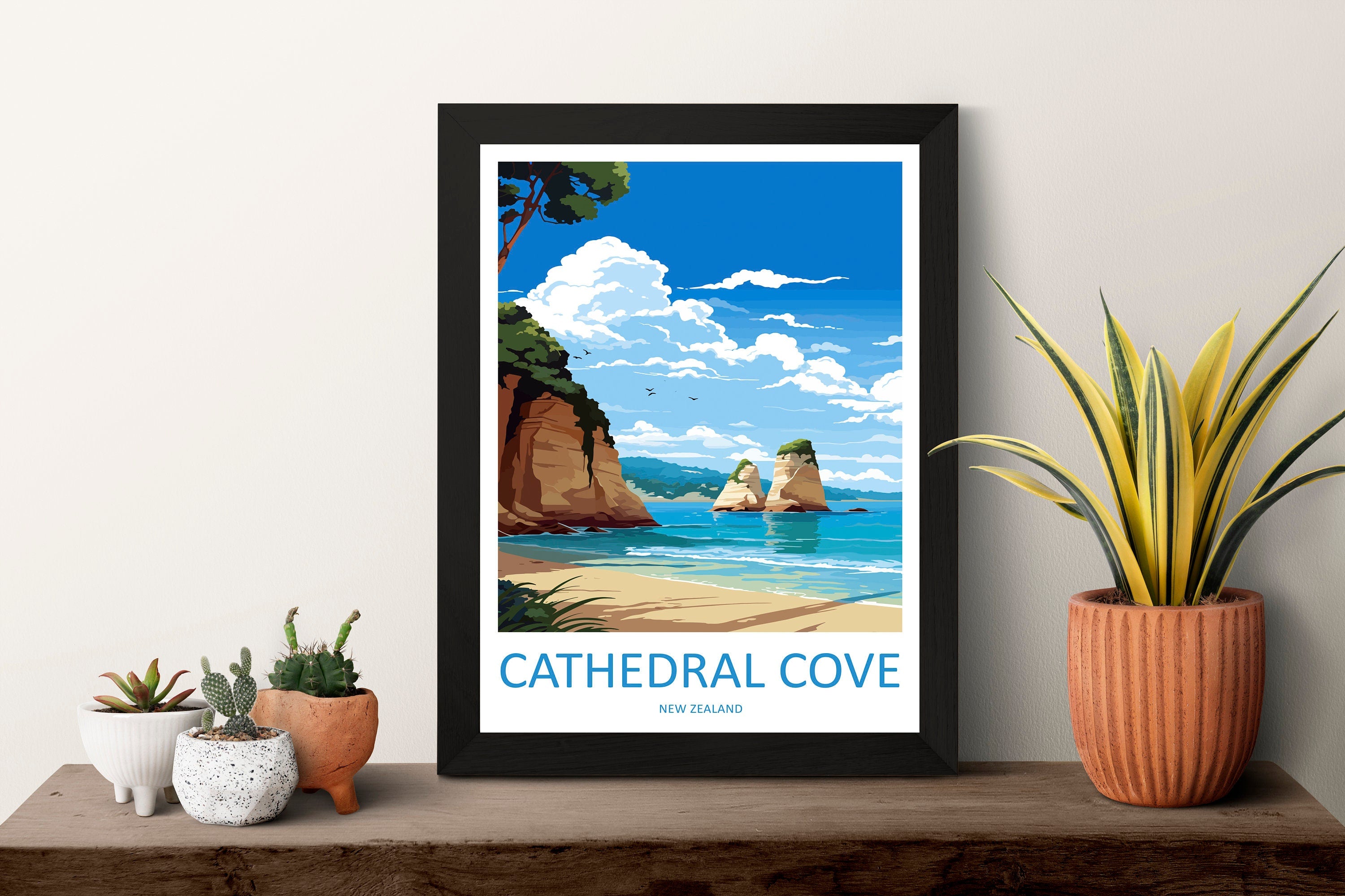 Cathedral Cove Travel Print