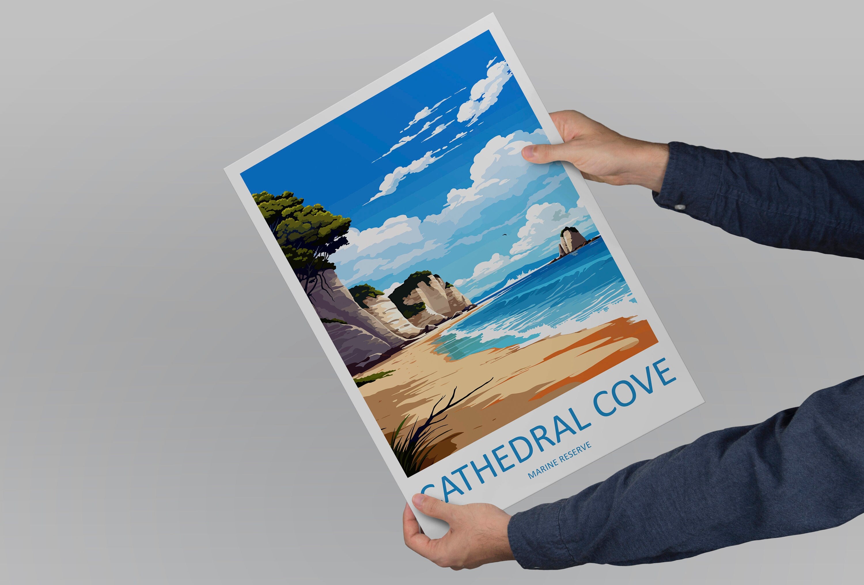 Cathedral Cove Marine Reserve Travel Print