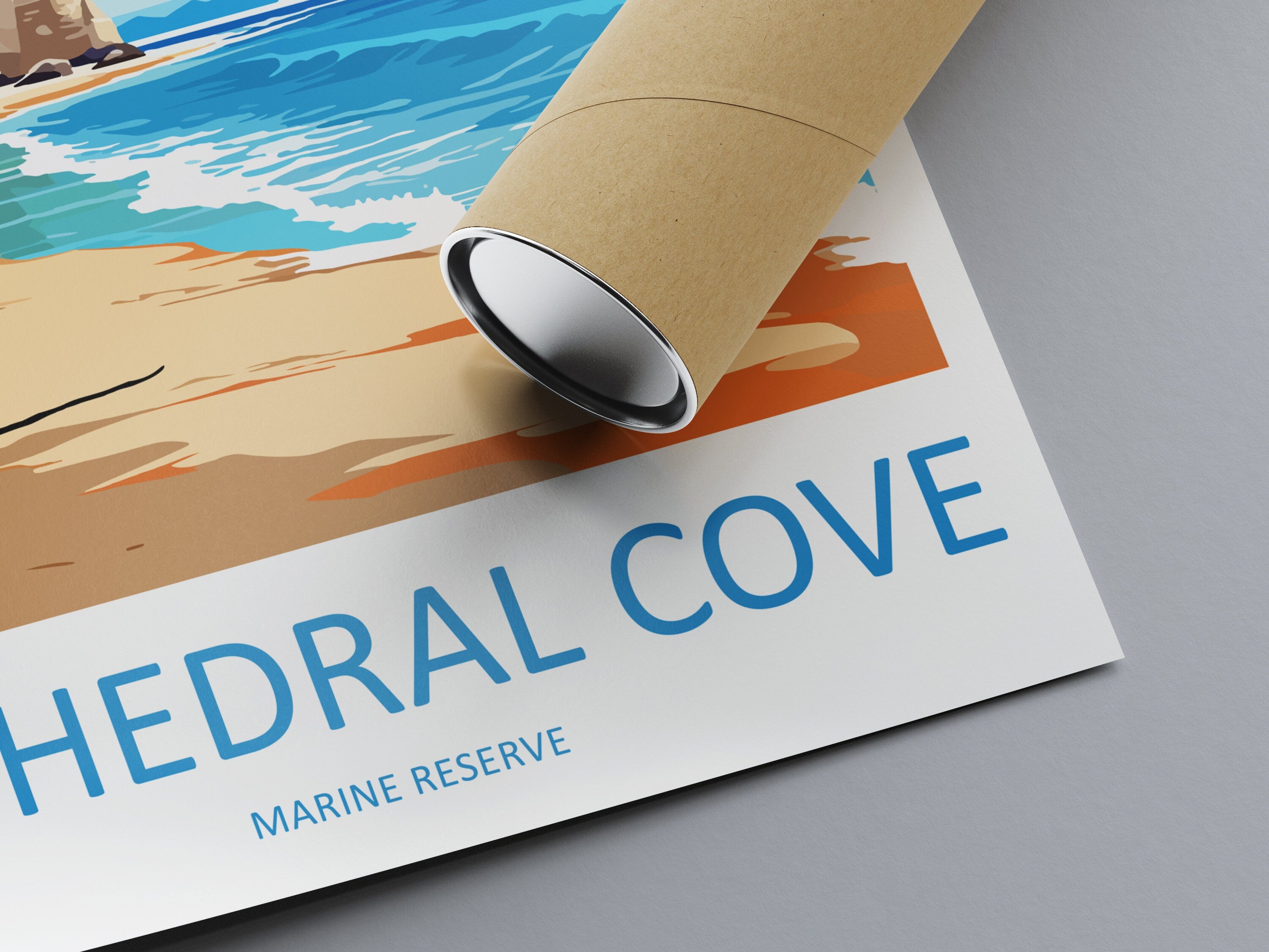 Cathedral Cove Marine Reserve Travel Print