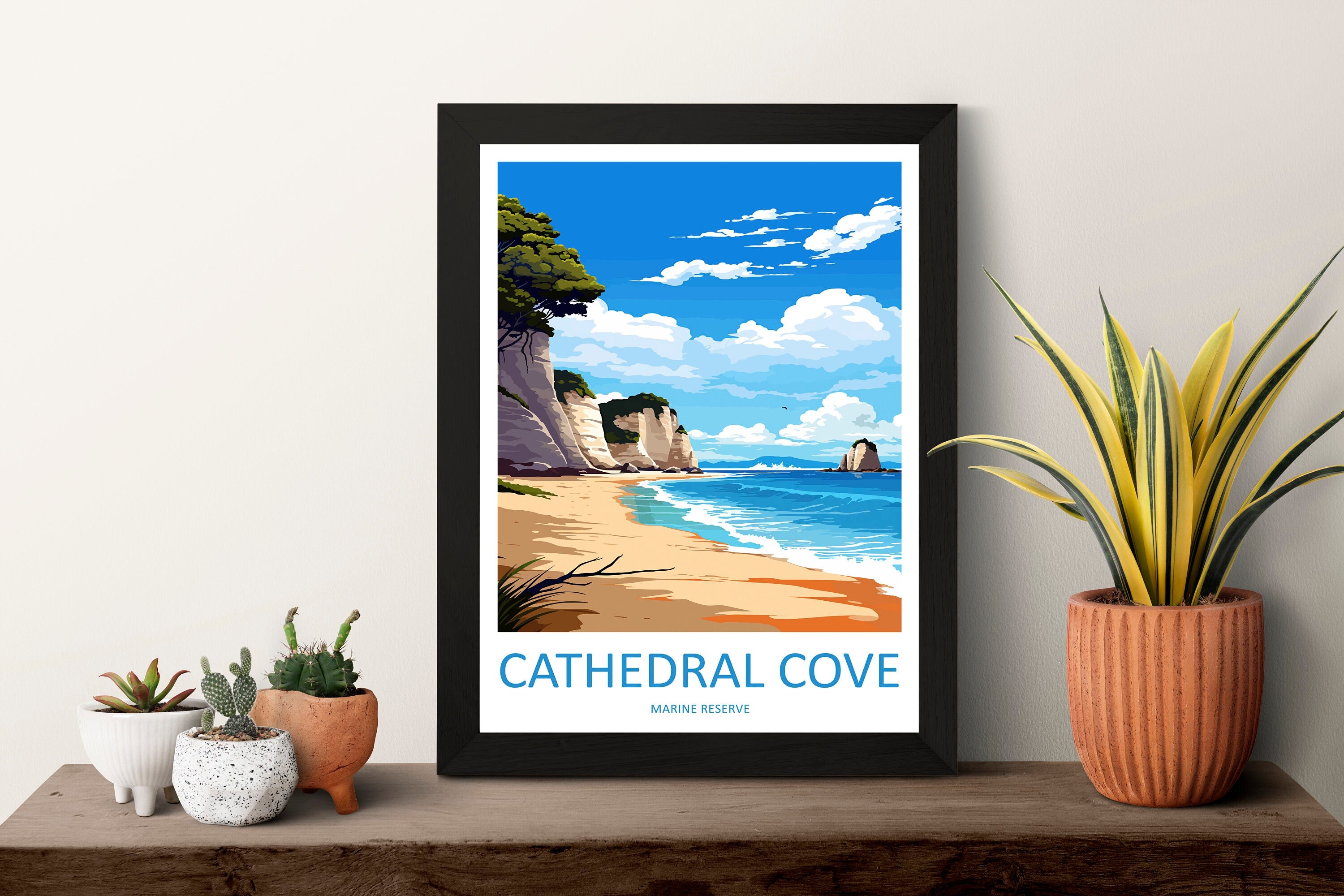 Cathedral Cove Marine Reserve Travel Print