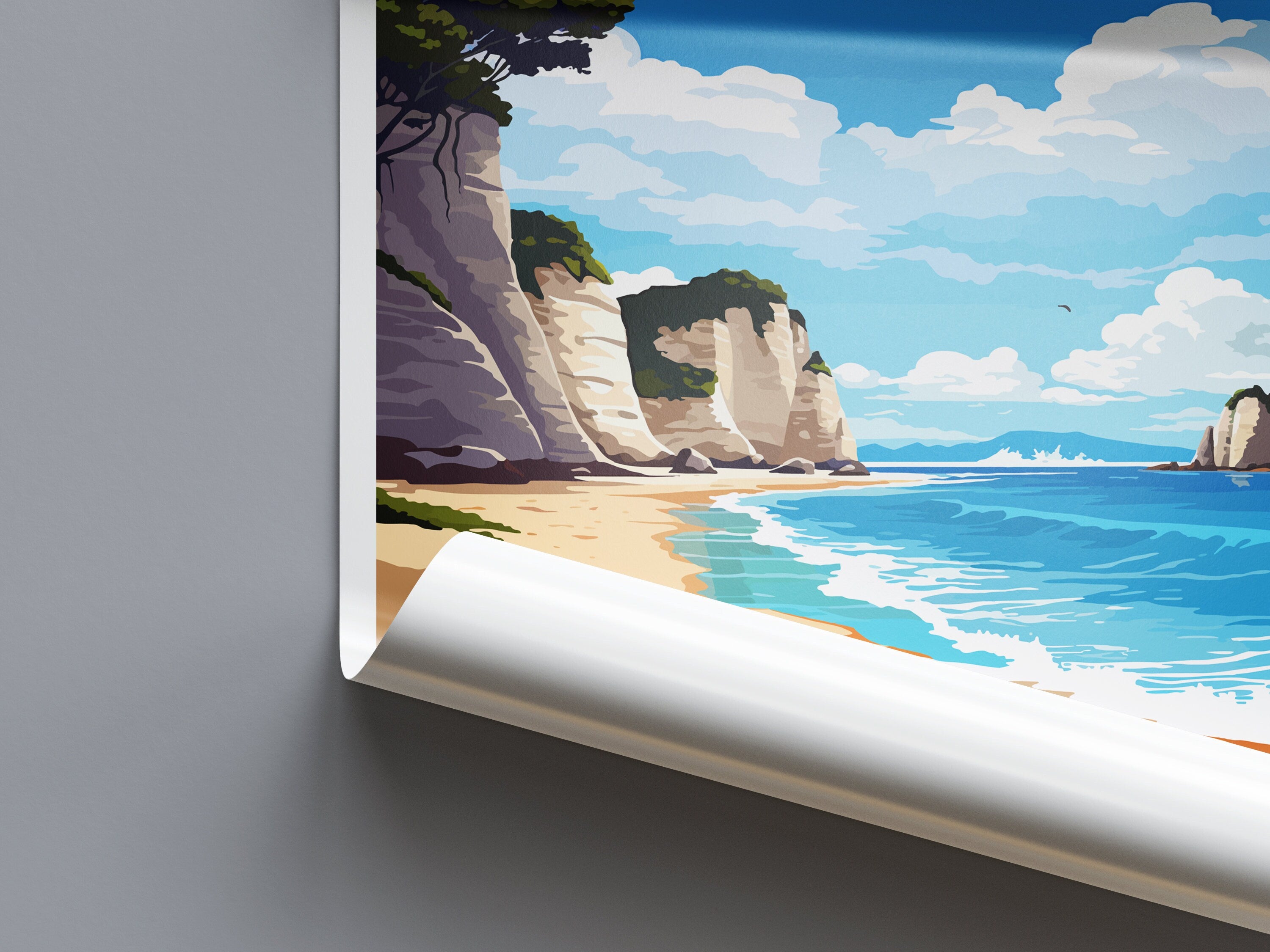 Cathedral Cove Marine Reserve Travel Print