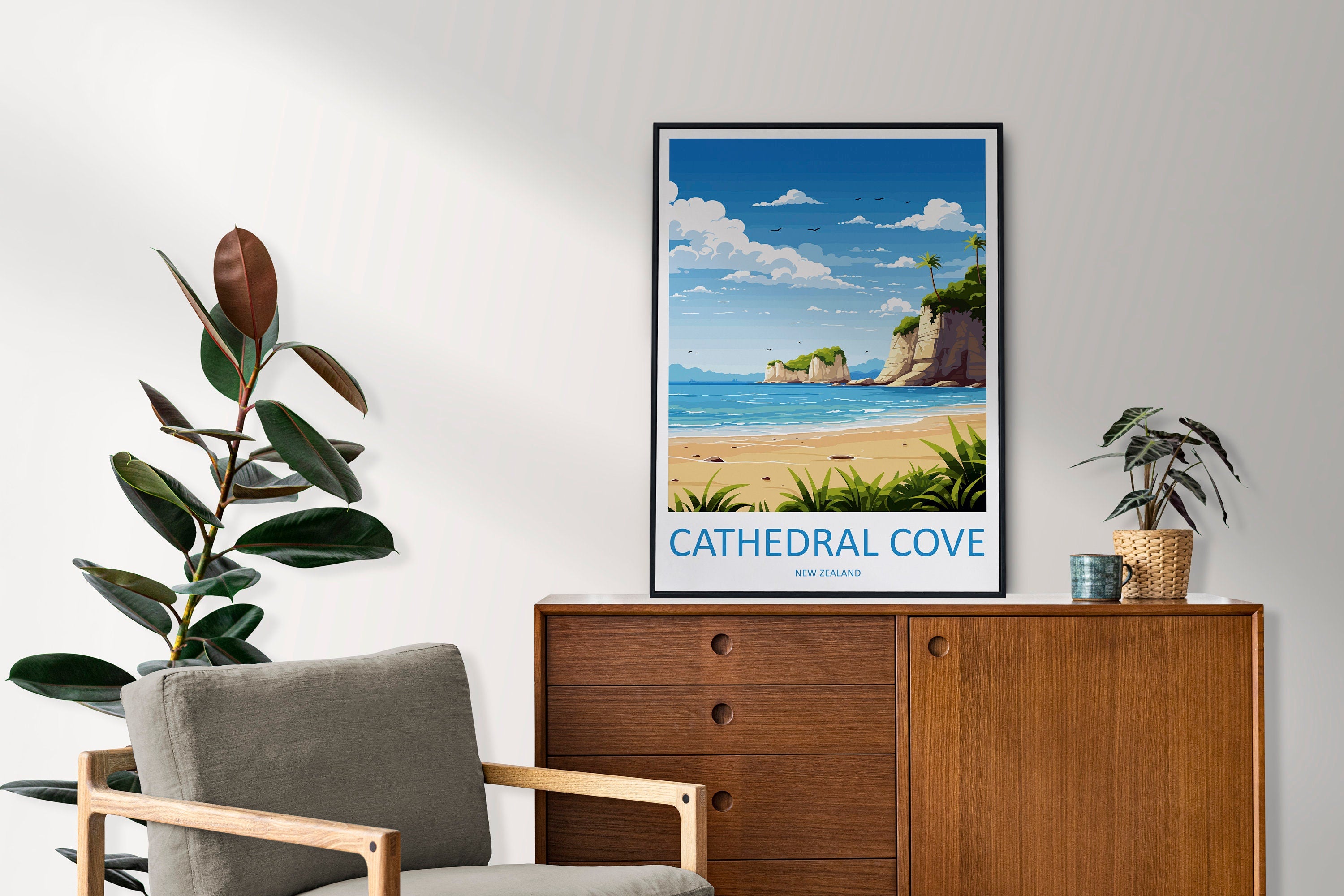 Cathedral Cove Travel Print