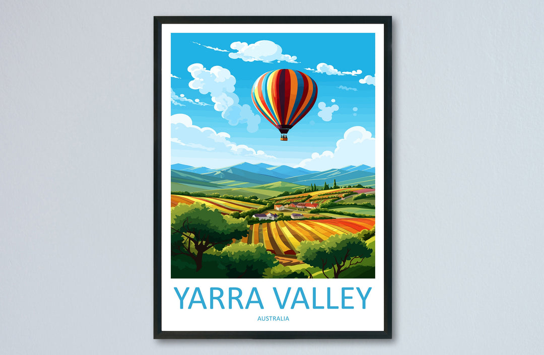 Yarra Valley Travel Print Wall Art Yarra Valley Wall Hanging Home Décor Yarra Valley Gift Art Lovers Wall Art Australia Poster