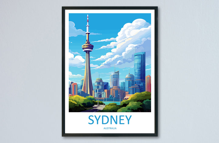 Sydney Tower Eye Travel Print Wall Art Sydney Tower Eye Wall Hanging Home Décor Sydney Gift Art Lovers Wall Art Australia Poster Decor
