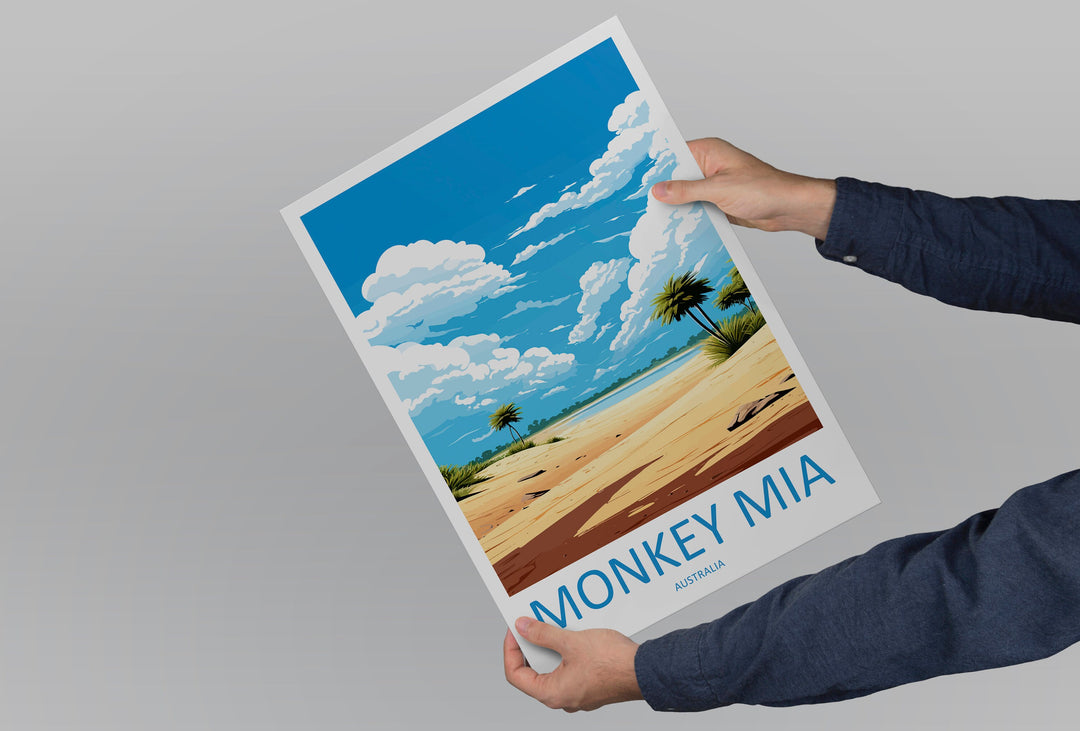 Monkey Mia Travel Print Wall Art Monkey Mia Wall Hanging Home Décor Monkey Mia Gift Art Lovers Wall Art Australia Poster Deco