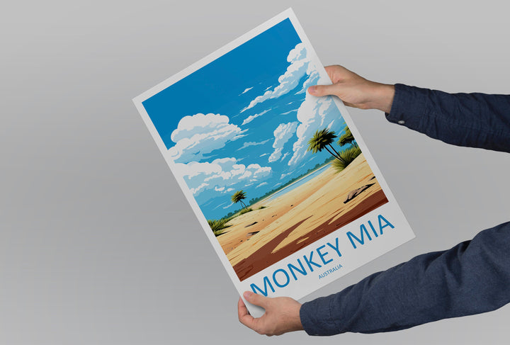 Monkey Mia Travel Print Wall Art Monkey Mia Wall Hanging Home Décor Monkey Mia Gift Art Lovers Wall Art Australia Poster Deco