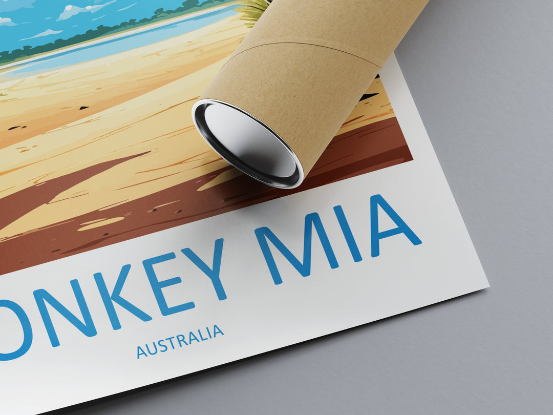 Monkey Mia Travel Print Wall Art Monkey Mia Wall Hanging Home Décor Monkey Mia Gift Art Lovers Wall Art Australia Poster Deco