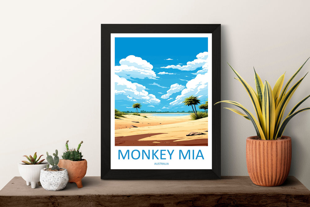 Monkey Mia Travel Print Wall Art Monkey Mia Wall Hanging Home Décor Monkey Mia Gift Art Lovers Wall Art Australia Poster Deco