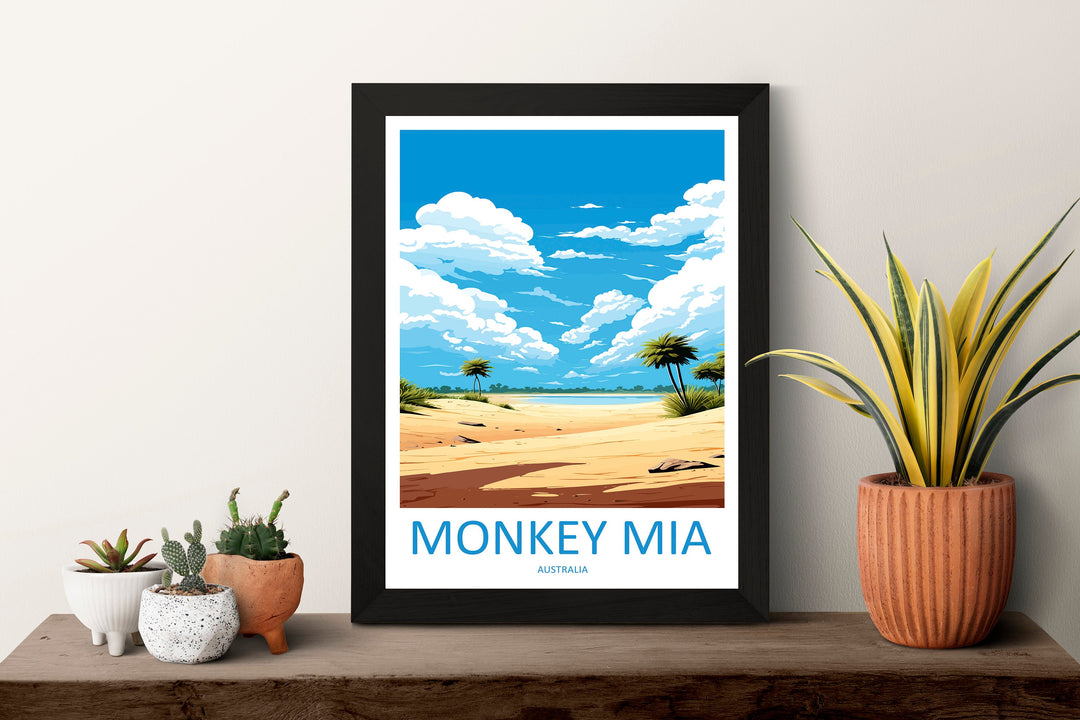 Monkey Mia Travel Print Wall Art Monkey Mia Wall Hanging Home Décor Monkey Mia Gift Art Lovers Wall Art Australia Poster Deco