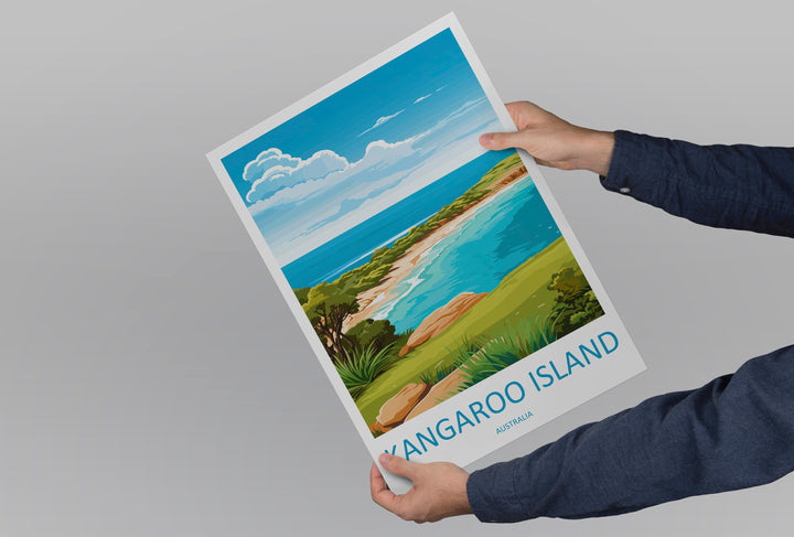 Kangaroo Island Travel Print Wall Art Kangaroo Island Wall Hanging Home Décor Kangaroo Island Gift Art Lovers Wall Art Australia Poster Deco