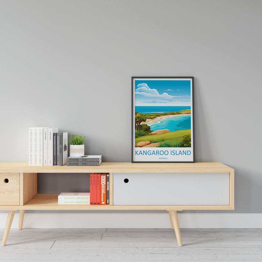 Kangaroo Island Travel Print Wall Art Kangaroo Island Wall Hanging Home Décor Kangaroo Island Gift Art Lovers Wall Art Australia Poster Deco