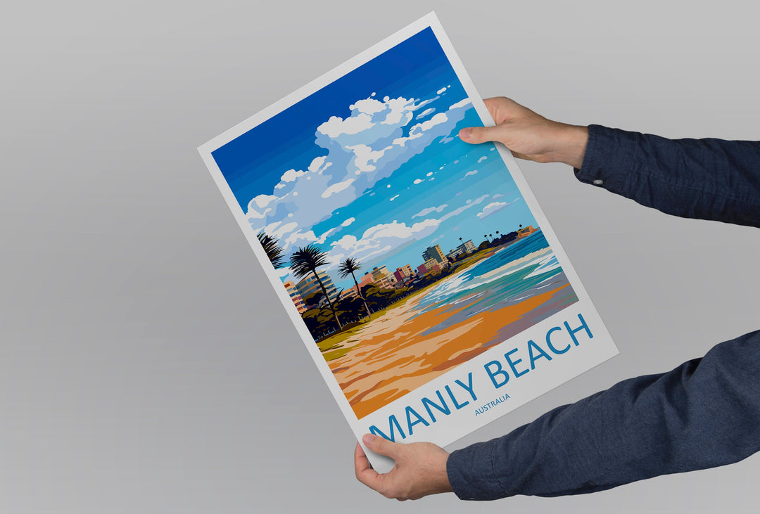 Manly Beach Travel Print Wall Art Manly Beach Wall Hanging Home Décor Manly Beach Gift Art Lovers Australia Art Lover Gift