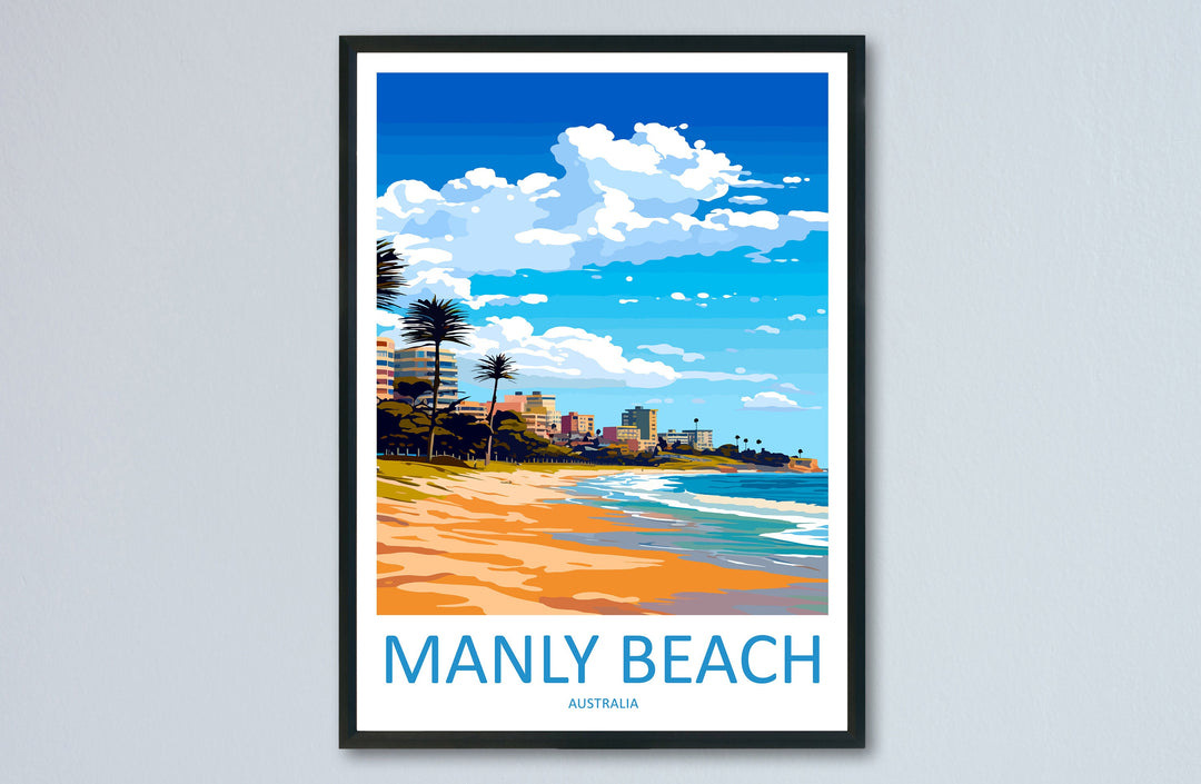 Manly Beach Travel Print Wall Art Manly Beach Wall Hanging Home Décor Manly Beach Gift Art Lovers Australia Art Lover Gift