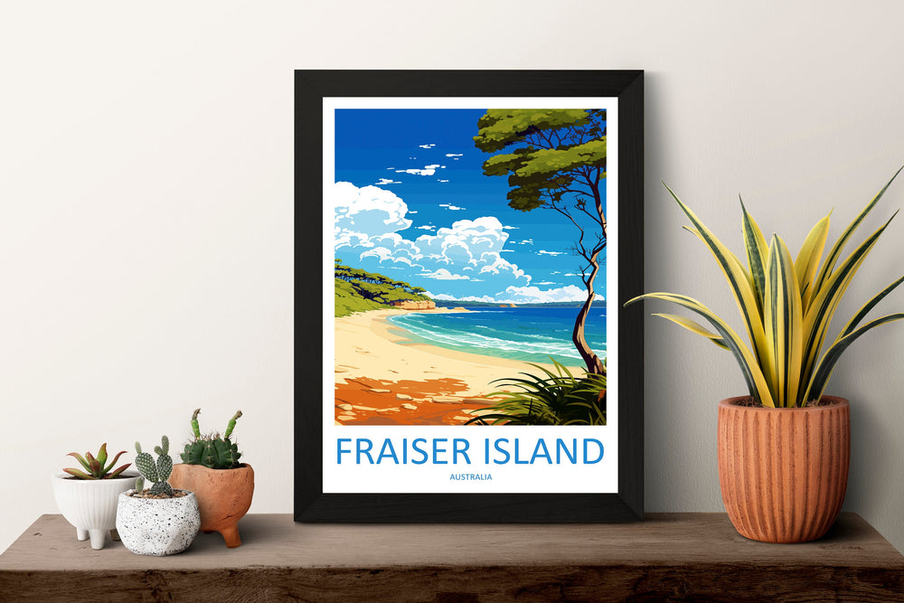 Fraiser Island Travel Print Wall Art Fraiser Island Wall Hanging Home Décor Fraiser Island Gift Art Lovers Wall Art Australia Poster Deco