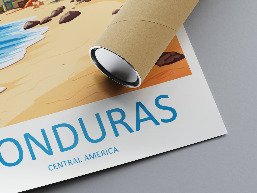 Honduras Travel Print Wall Art Honduras Wall Hanging Home Décor Honduras Gift Art Lovers Wall Art Caribbean Travel Print Poster